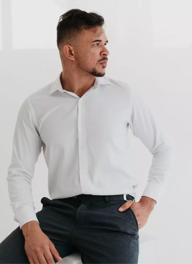 Camisa Masculina Clássica – Branca