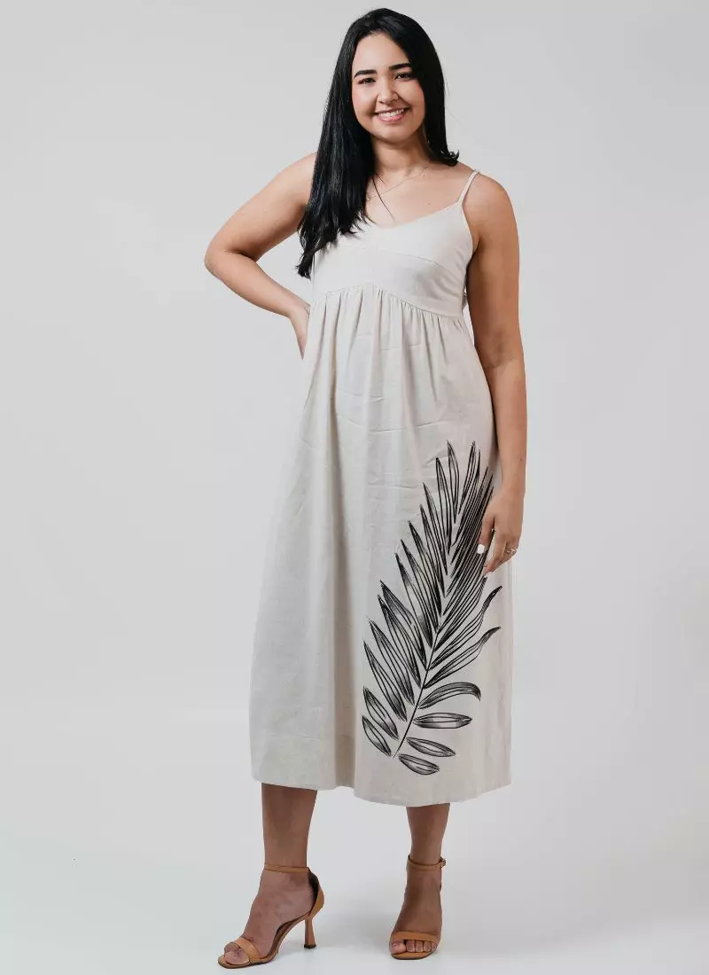 Vestido Essência Linho Midi – Toque Natural